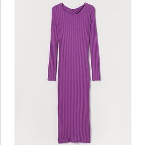 Purple Rib Knit Dress